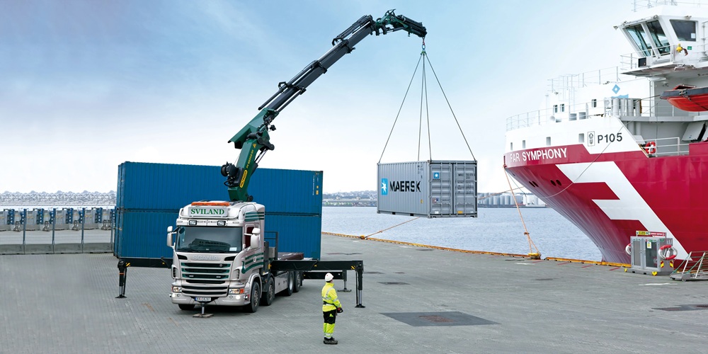 Grúas hidráulicas articuladas para el sector de la logística de transporte